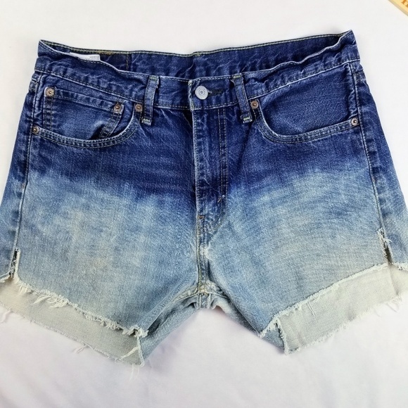 LEVIS- Women’s Size 34” Faded Bleached Jean Shorts 4” inseam cut offs - Picture 1 of 8